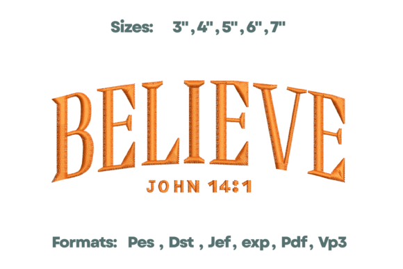 Believe John 14:1 Bible Embroidery — Religion Amp