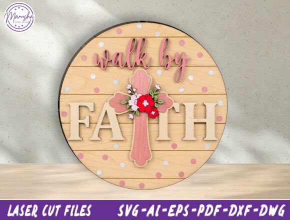 Christian Cross Door Sign Laser Cut File for Other Celebrations