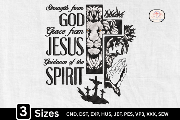 Christian Lion Cross: A Bold Graphic Design Asset for Religion Amp