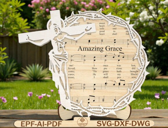 Christian Music Cross Plaque Laser Cut for Other Celebrations