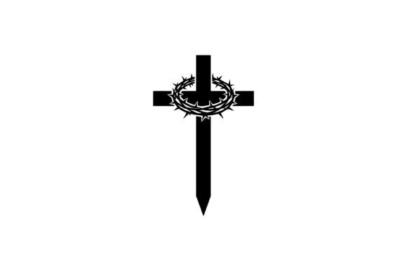 Crown of Thorns Cross Silhouette for Crafts