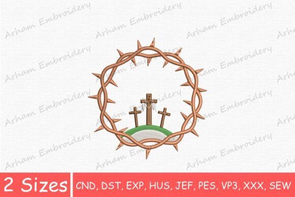 Crown of Thorns with Three Crosses — Religion Amp
