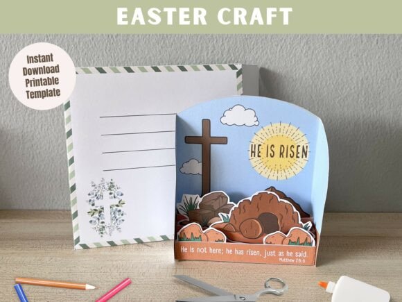 Easter Box Card Template DIY