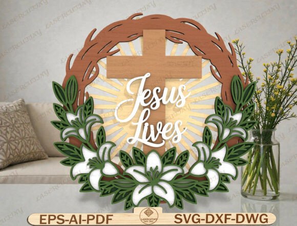 Easter Cross Laser Cut File for Graphic Templates
