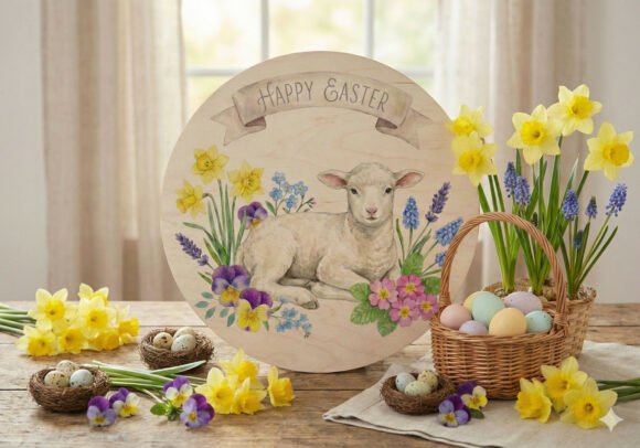 Easter Lamb Watercolor Clipart for Digital Creators