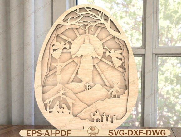 Easter Nativity Cross Scene Laser Cut