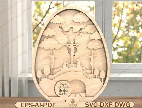 Easter Resurrection Scene Laser Cut File for Graphic Templates
