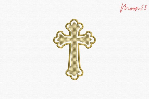 Elegant Gold Christian Cross for Religion Amp Projects
