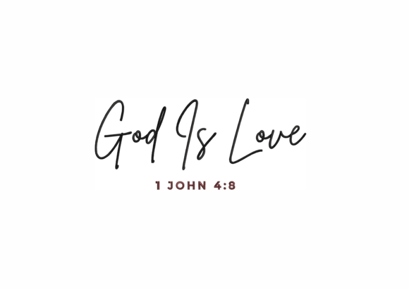 God is Love Embroidery Design for Work