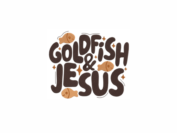 Goldfish and Jesus Machine Embroidery for Work