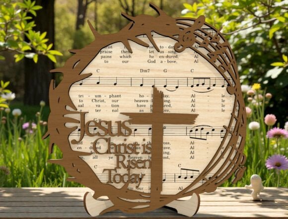 Layered Cross Crown of Thorns Laser Cut — Winter Amp