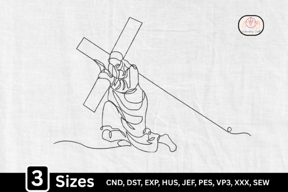 Line Art Jesus Carrying the Cross | Religion Amp