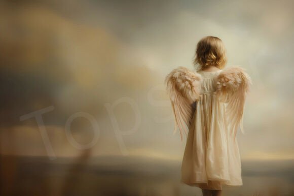 Little Angel Dreamy Religious Background Illustrations