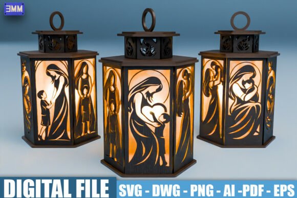 Mother and Child SVG Lantern