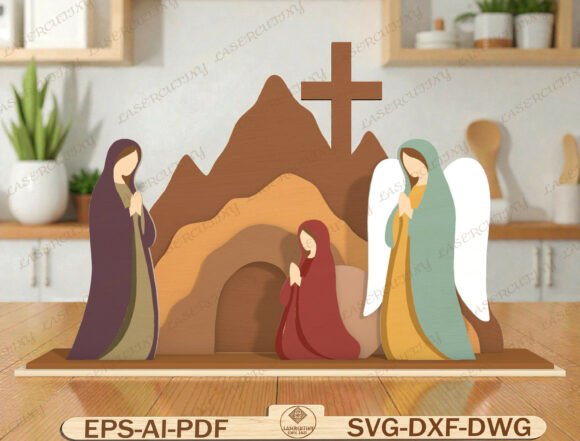Resurrection Scene Wooden Laser Cut File